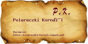 Polereczki Kornél névjegykártya